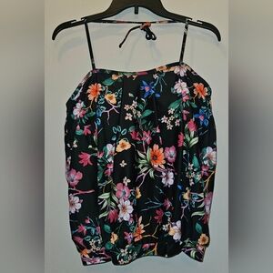 Floral Black Plus Size Swim Top